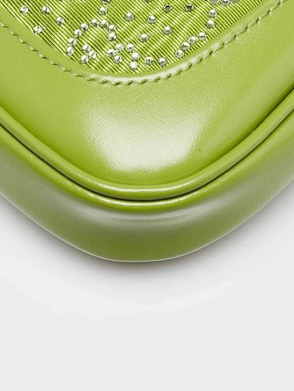 Gucci Green Leather/Canvas Crystal GG Jackie 1961 Mini Bag - Picture 5 of 11